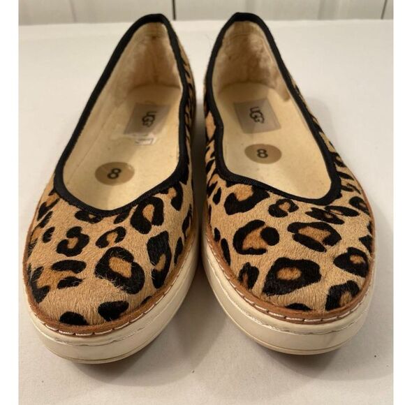 Women's UGG Leopard Slip-On Calf Hair Comfort Loafer Flats Size 8 - Picture 3 of 9